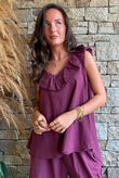 Larc Frill Tank Aubergine